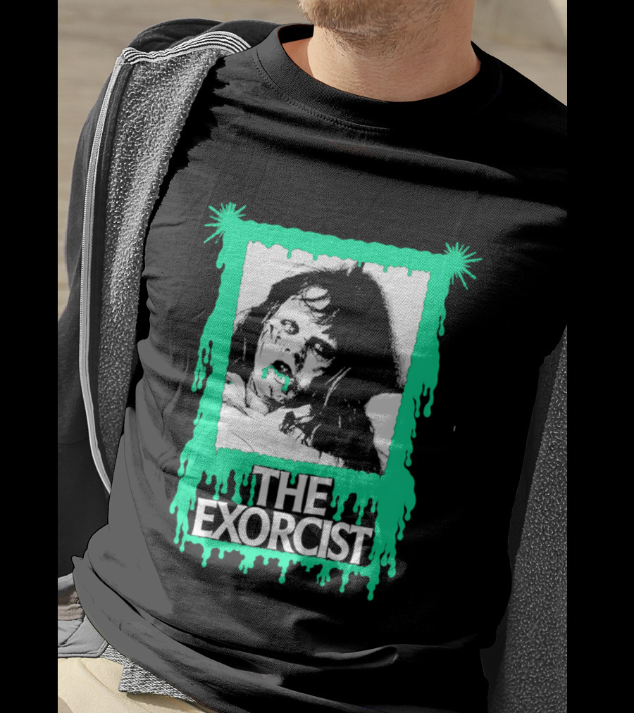 The Exorcist Regan Macneil Neon Drip Horror T-Shirt