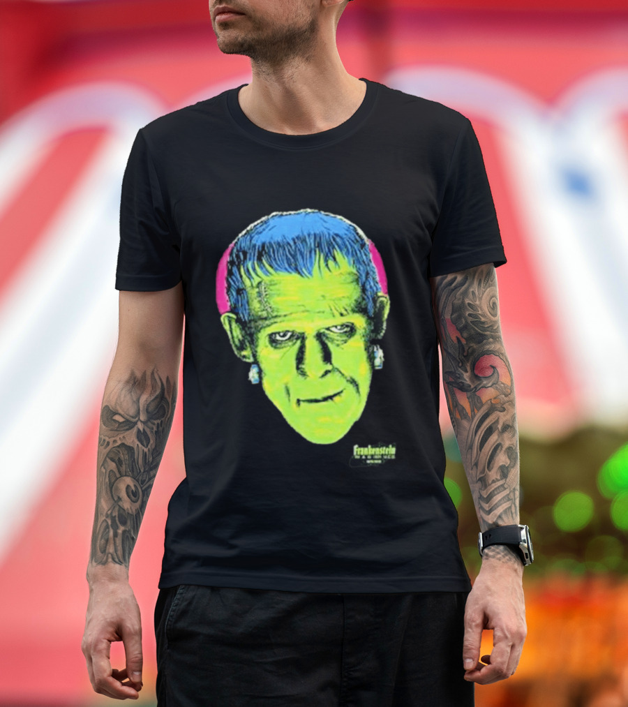 Frankenstein Universal Studios Monsters Head Travis Barker T-Shirt
