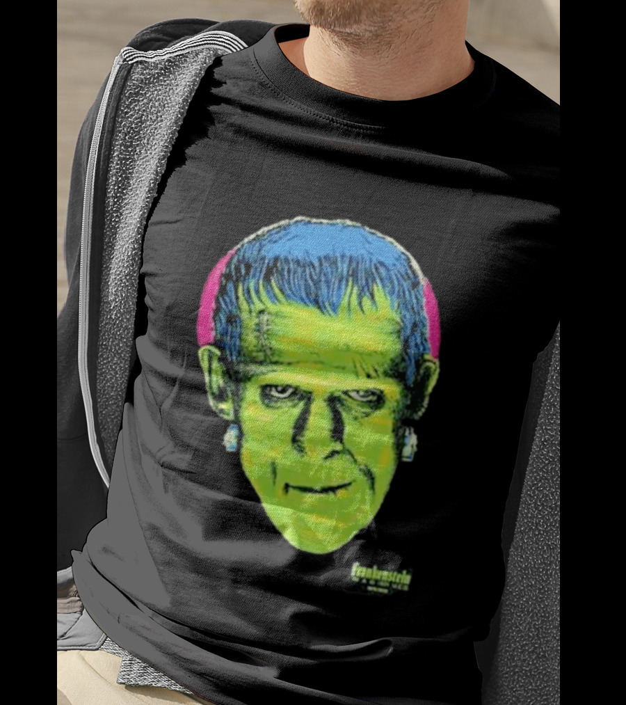 Frankenstein Universal Studios Monsters Head Travis Barker T-Shirt