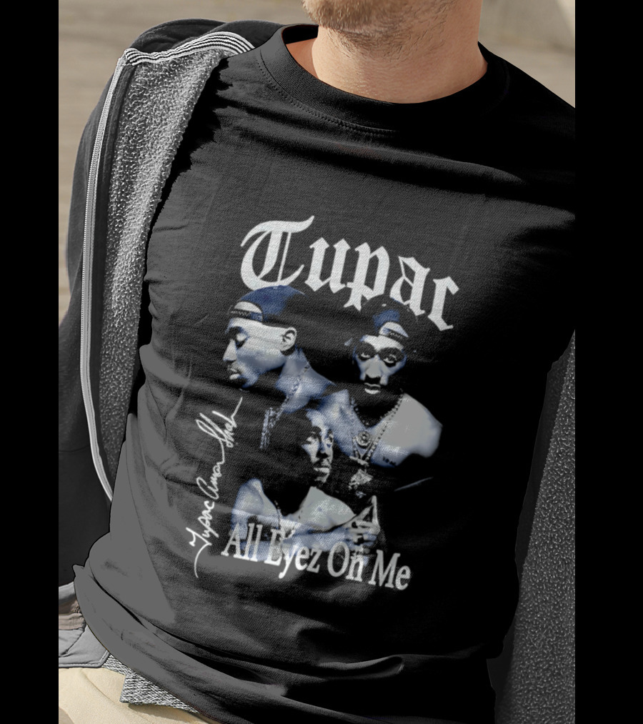 Tupac All Eyez On Me Tupac Amar Shakur Signature Iconic Album T-Shirt