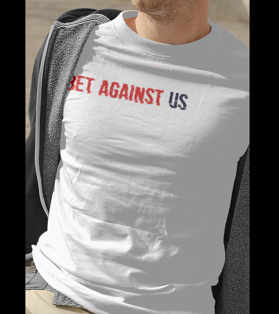 Bet Against US Distressed Red Navy Dripping Melted T-Shirt