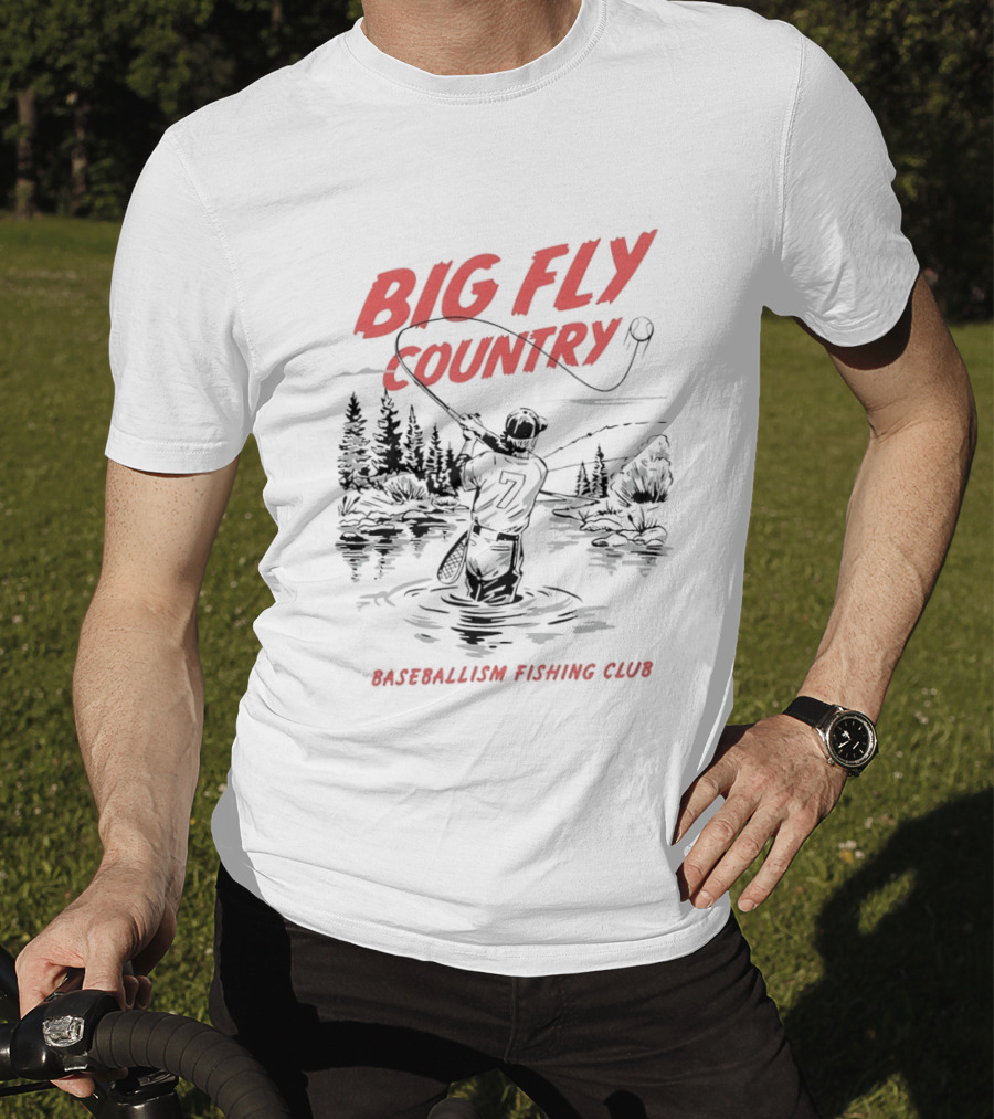 Big Fly Country Baseballism Fishing Club T-Shirt