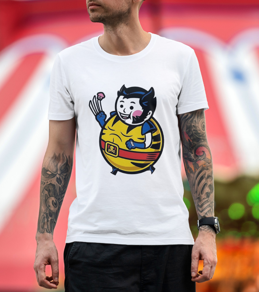 Wolverine Cupcake Fan With Claws And Round Yellow Outfit T-Shirt