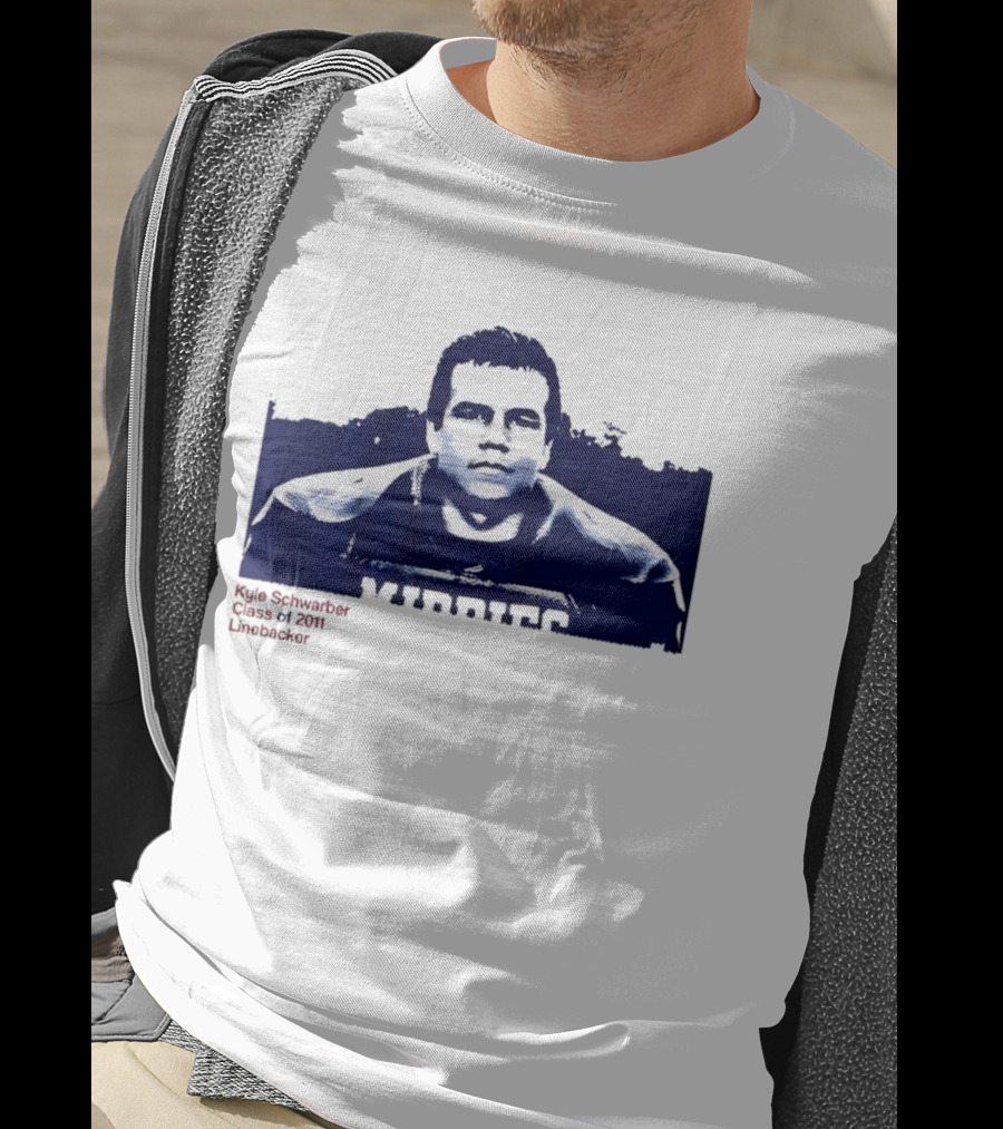 Middies Kyle Schwarber Class Of 2011 Linebacker Blue Stencil T-Shirt