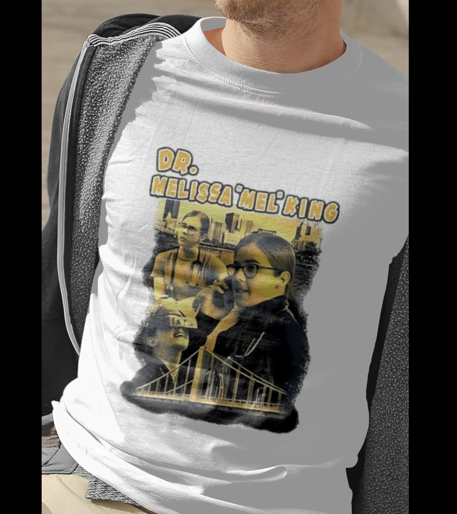 Dr Melissa Mel King Female Doctor Pittsburgh Yellow Bridge Collage T-Shirt