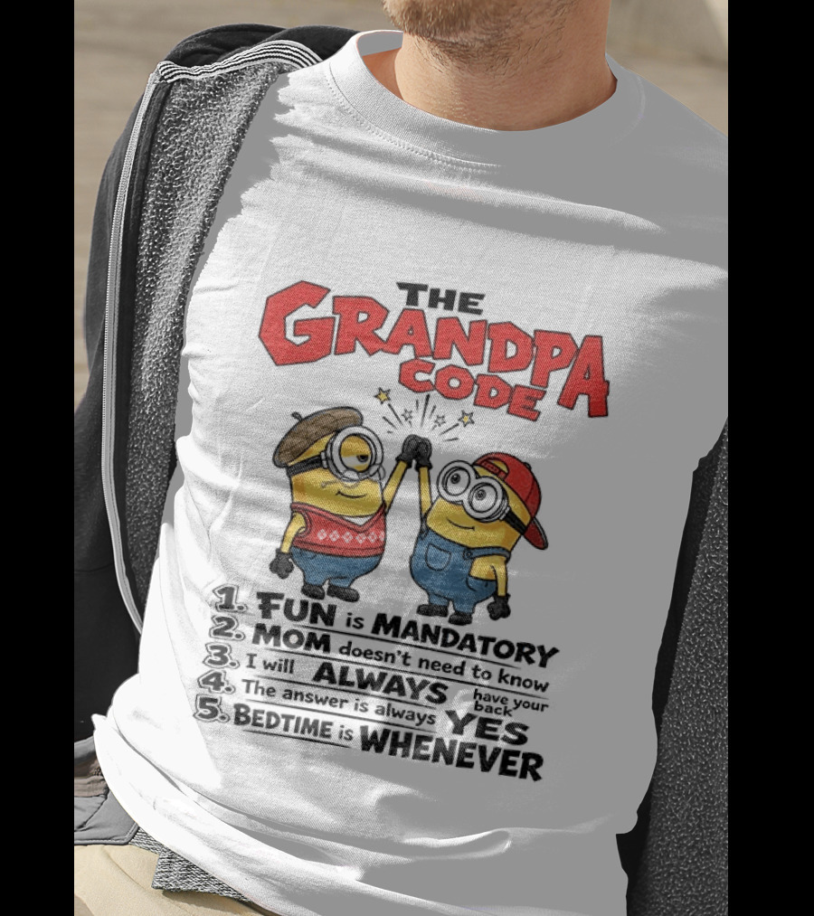 Minion The Grandpa Code Fun Rules Mandatory Mom Minions Humor T-Shirt
