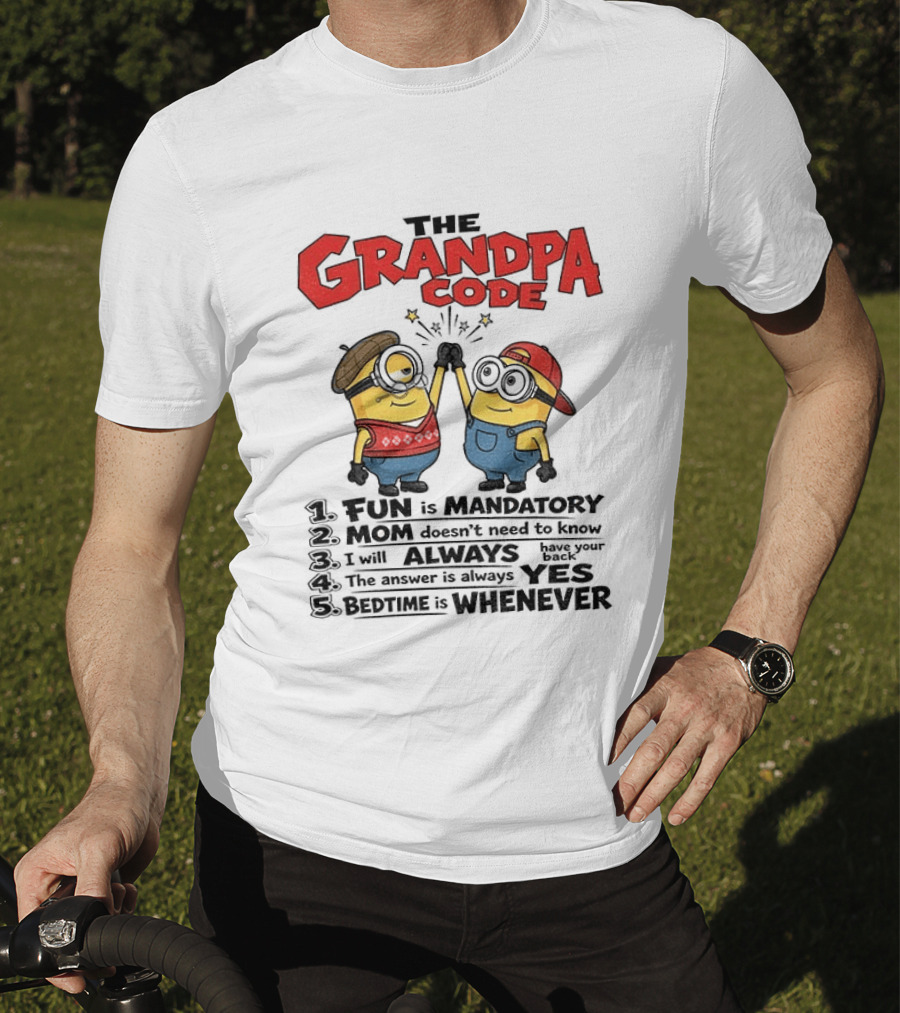 Minion The Grandpa Code Fun Rules Mandatory Mom Minions Humor T-Shirt