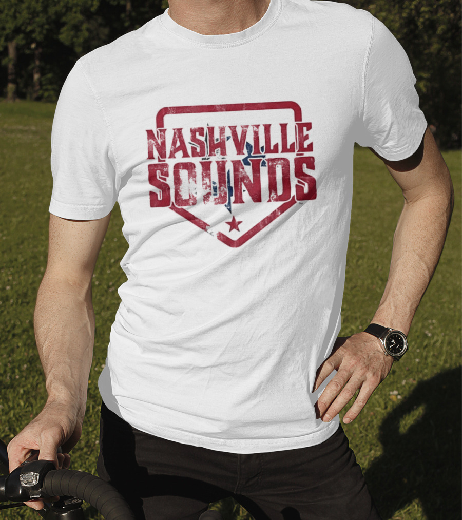 Nashville Sounds Distressed Home Plate Tennessee State Star T-Shirt