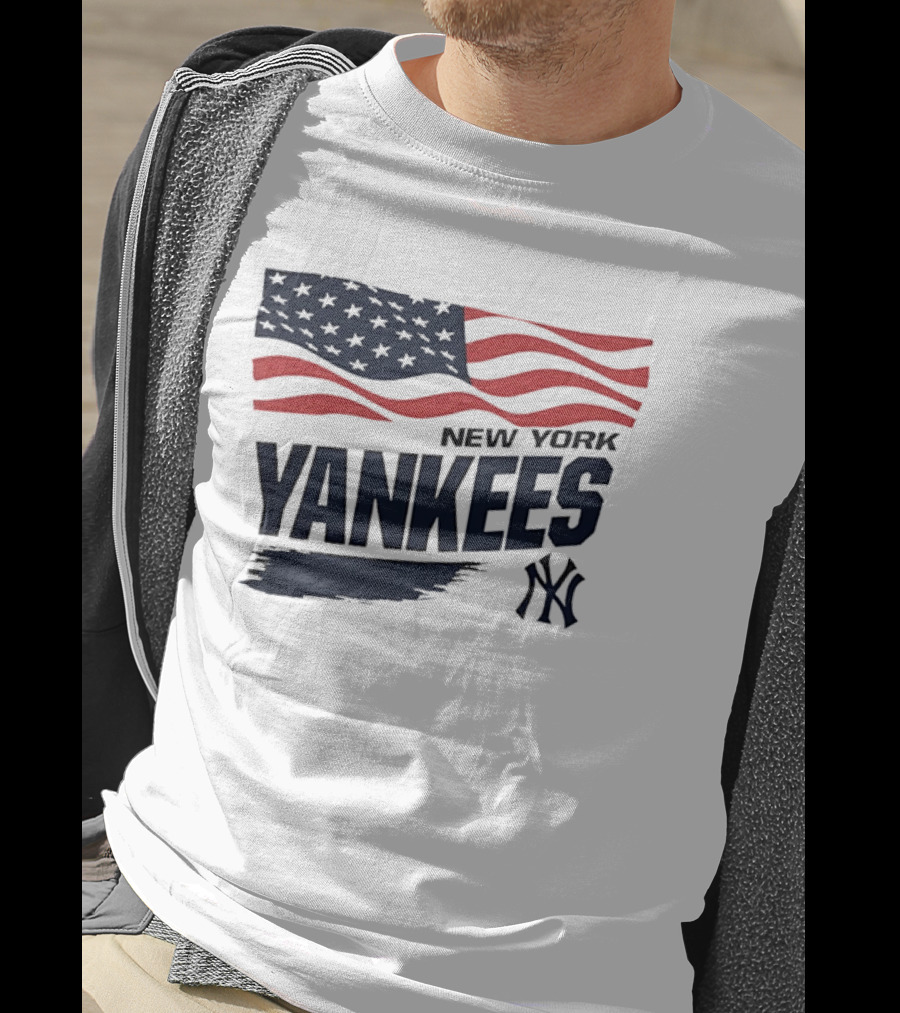 New York Yankees American Flag Brushstroke NY Yankees MLB T-Shirt