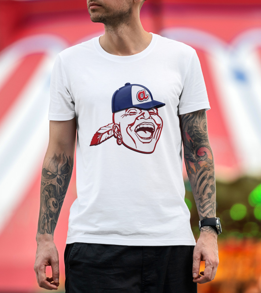 Hank Aaron Era 1970s Atlanta Braves Chief Cap T-Shirt