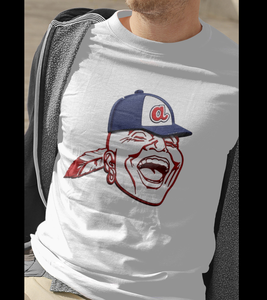 Hank Aaron Era 1970s Atlanta Braves Chief Cap T-Shirt