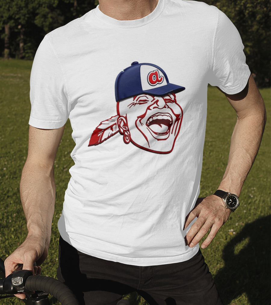 Hank Aaron Era 1970s Atlanta Braves Chief Cap T-Shirt