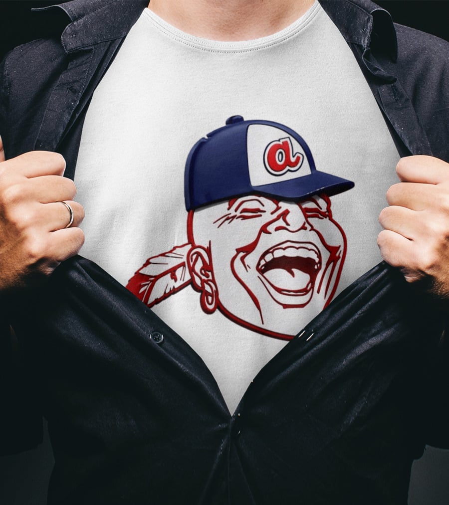 Hank Aaron Era 1970s Atlanta Braves Chief Cap T-Shirt
