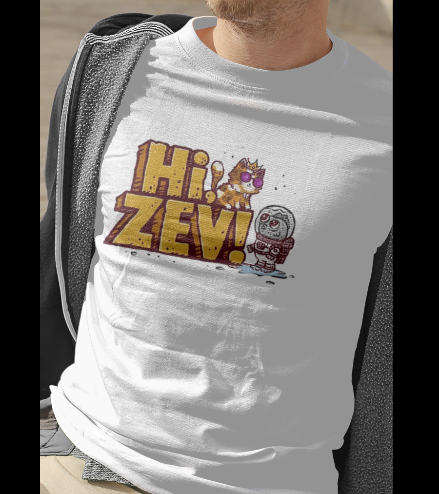 Hi Zev Cartoon Calico Cat Sunglasses Astronaut Creature T-Shirt