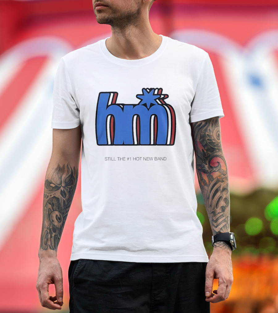 HM Still The Number 1 Hot New Band Blue Star 3D Layered Shadow T-Shirt