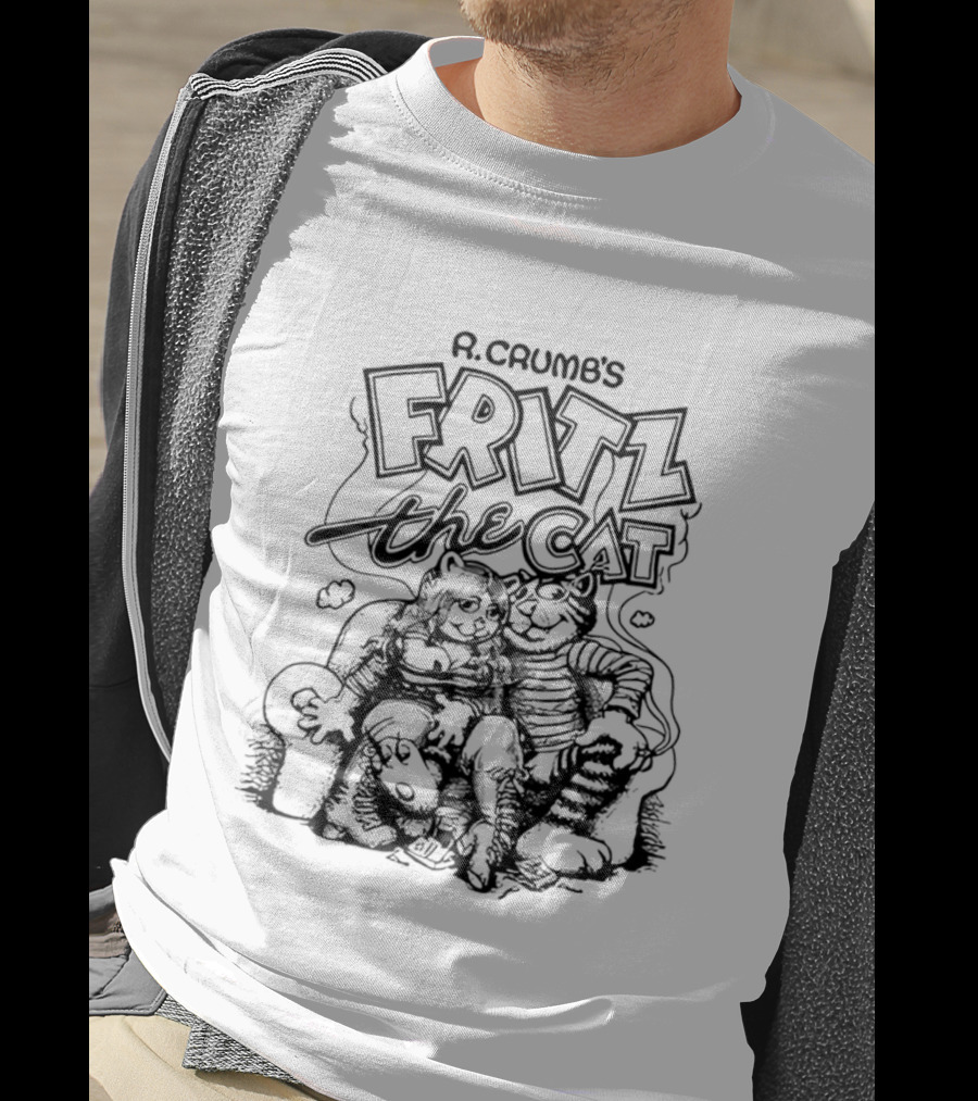 R. Crumb's Fritz The Cat Couch With Characters Smoking And Relaxing T-Shirt