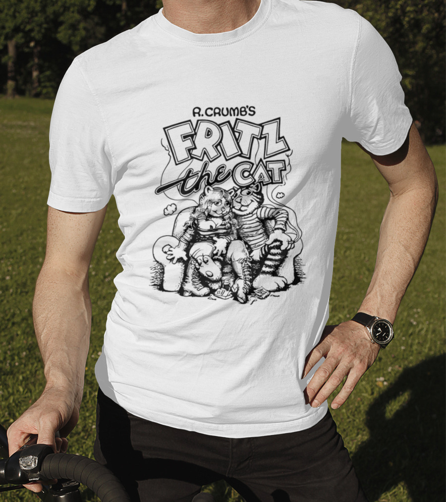 R. Crumb's Fritz The Cat Couch With Characters Smoking And Relaxing T-Shirt