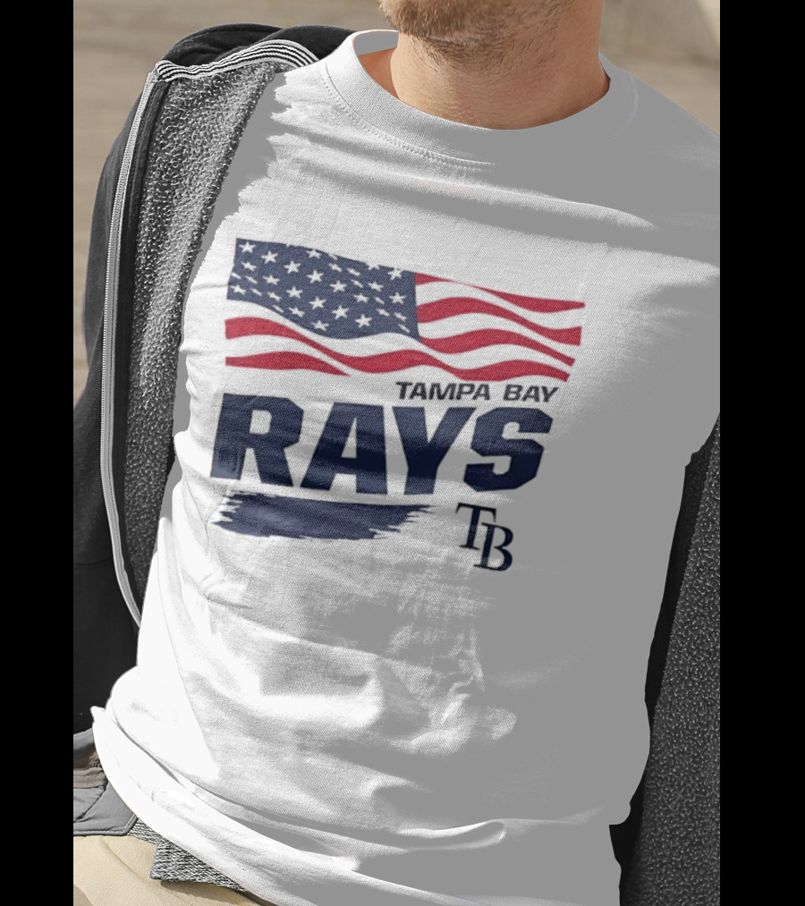Tampa Bay Rays MLB American Flag Brush Stroke TB T-Shirt