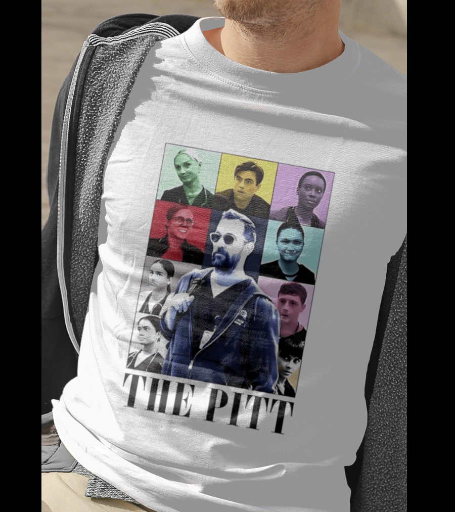 The Pitt Colorful Pop Grid Doctor Portraits Bearded Man In Sunglasses T-Shirt