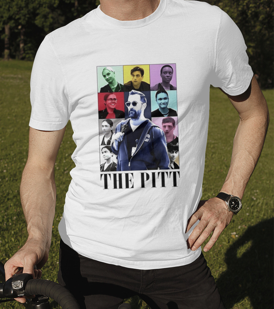 The Pitt Colorful Pop Grid Doctor Portraits Bearded Man In Sunglasses T-Shirt