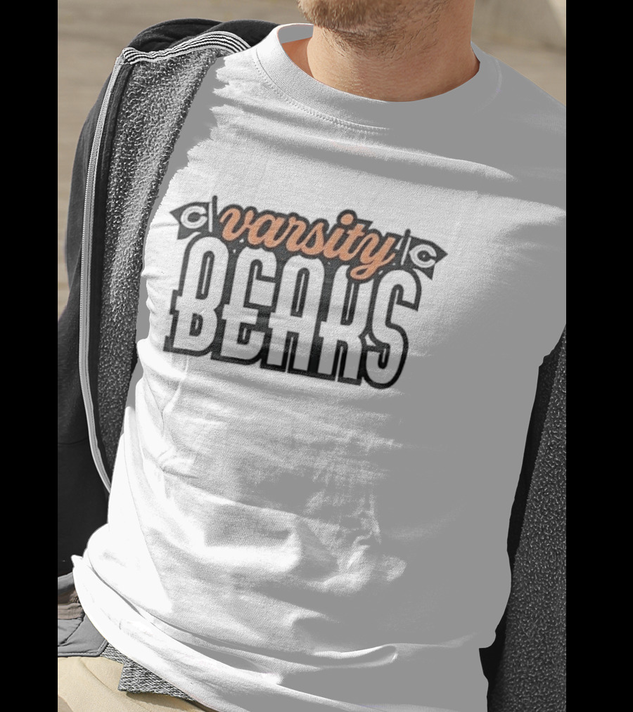 Varsity Bears Banner Peach Script Block Lettering Flags T-Shirt