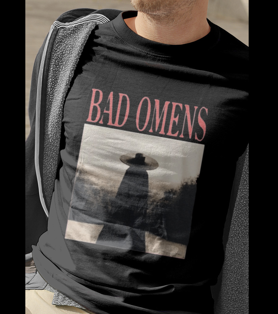 Bad Omens Specter Tour Dark Figure In Shadowy Landscape T-Shirt