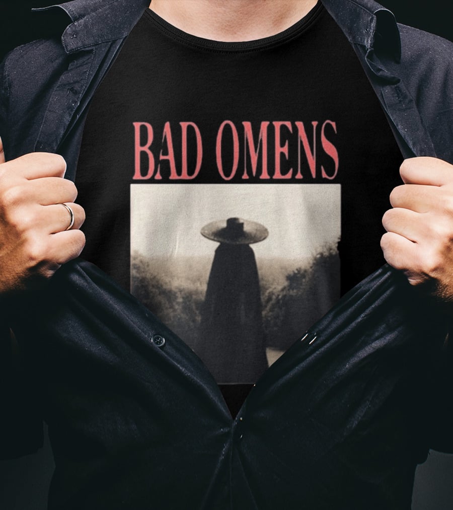 Bad Omens Specter Tour Dark Figure In Shadowy Landscape T-Shirt