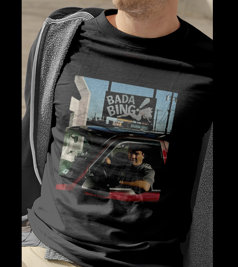Bada Bing Tony Soprano Vintage Car Scene Sopranos Iconic TV Series T-Shirt
