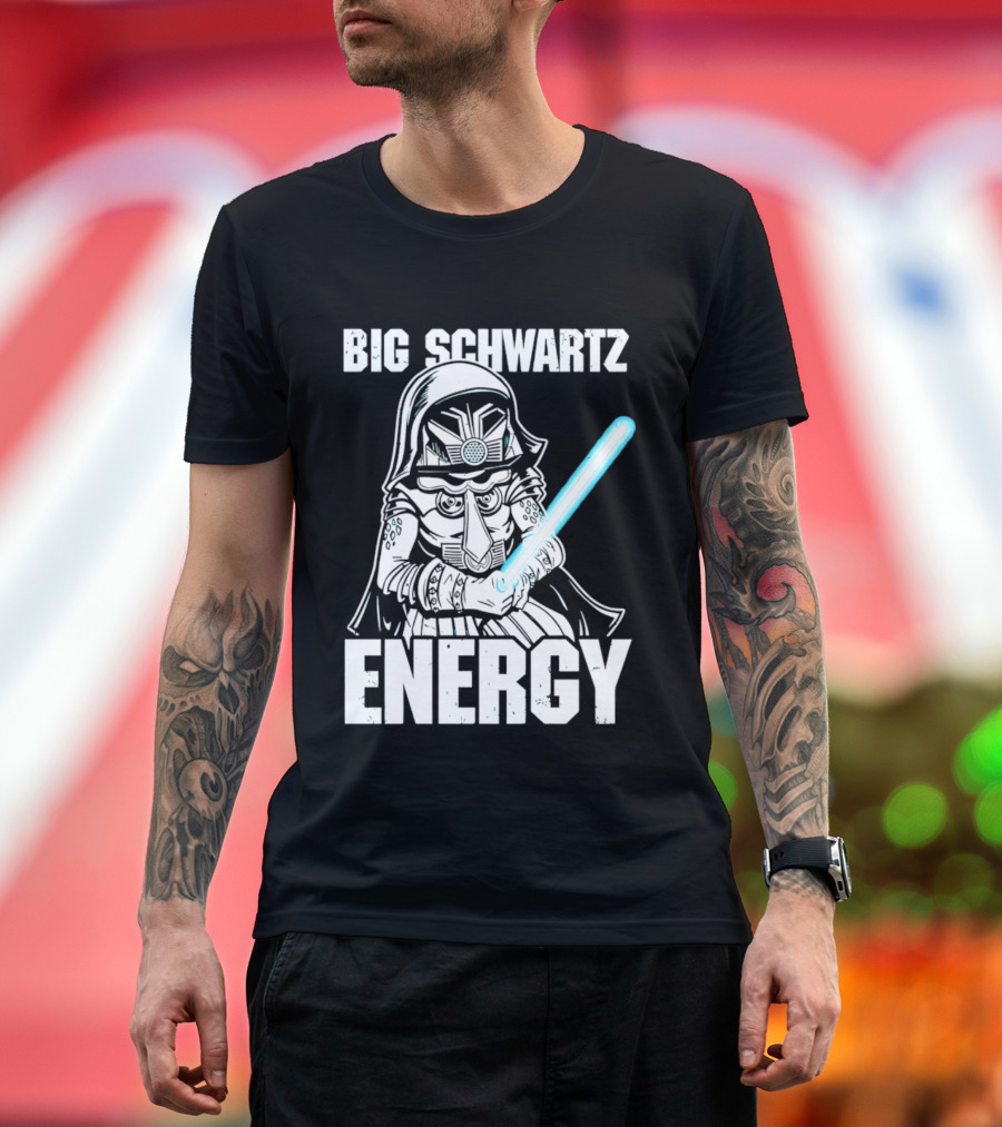 Big Schwartz Energy Dark Helmet Glowing Blue Sword T-Shirt