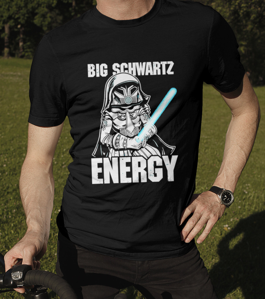 Big Schwartz Energy Dark Helmet Glowing Blue Sword T-Shirt