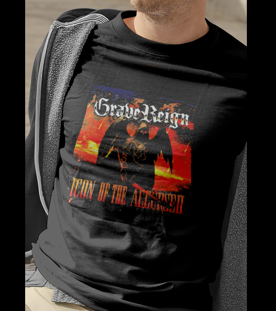 Grave Reign Icon Of The Accursed Winged Figure Sword T-Shirt