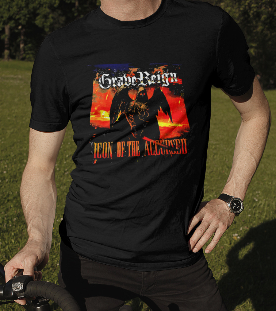 Grave Reign Icon Of The Accursed Winged Figure Sword T-Shirt