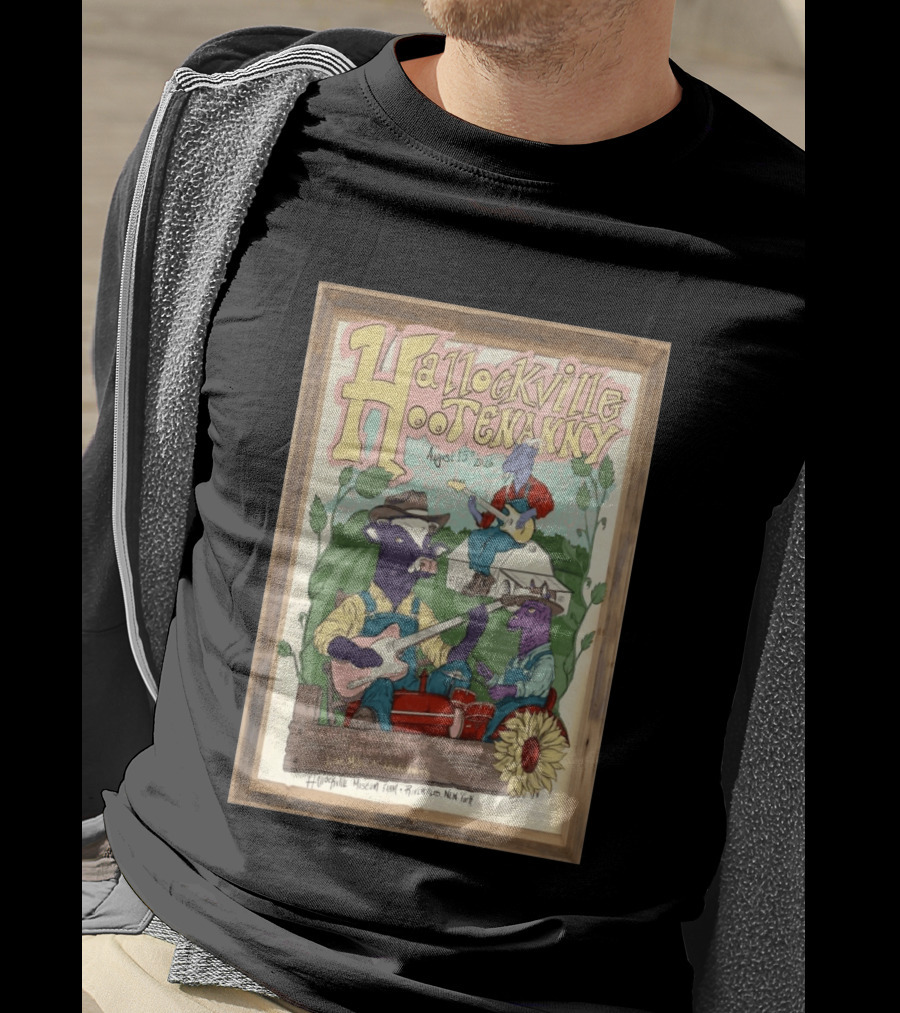 Hallockville Hootenanny August 15 2026 Live Music Farm Riverhead NY T-Shirt