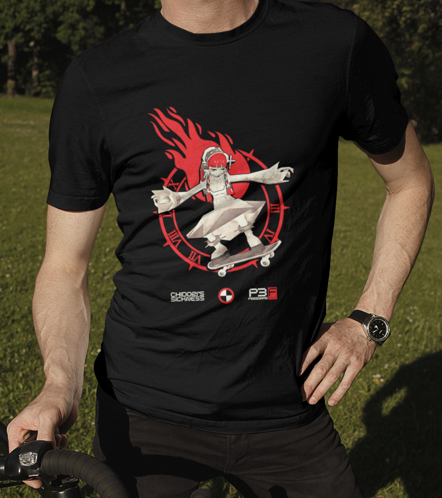 Chidoris Sickness Persona3 Fes P3F Flame Skater T-Shirt
