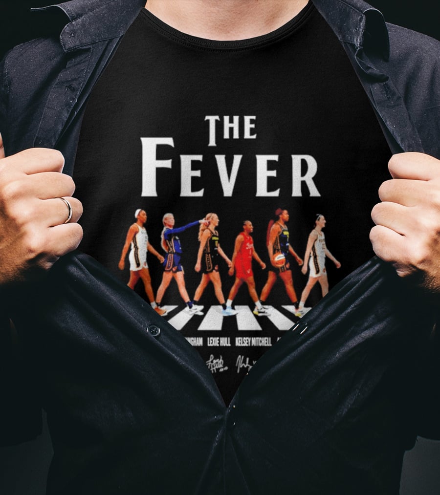 Indiana Fever The Fever Abbey Road N. Ogwumike Stephens Hull Smith Mitchell A. Johnson C. Cox T-Shirt