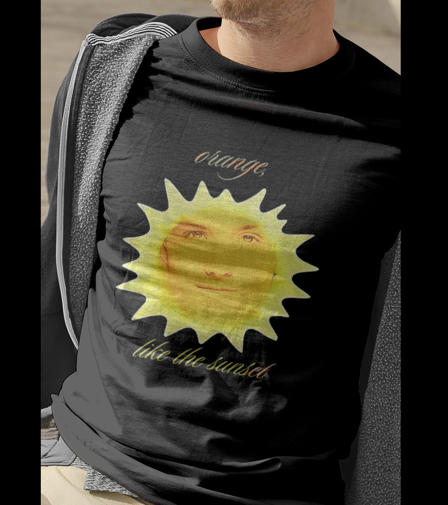 Orange Like The Sunset Face In Sun Design Peeta T-Shirt