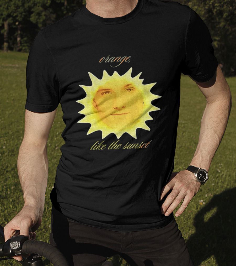 Orange Like The Sunset Face In Sun Design Peeta T-Shirt