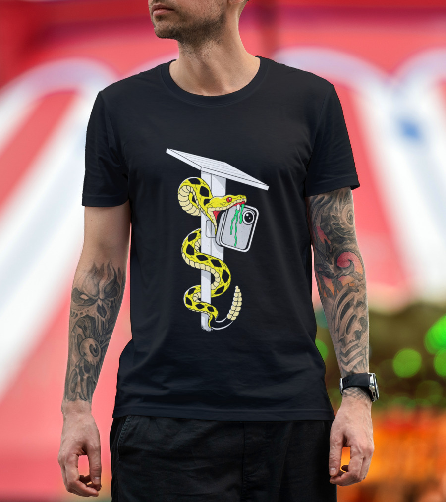 Don't Tread Flock Yellow Snake Wrapped Around Graduation Cap With ID T-Shirt