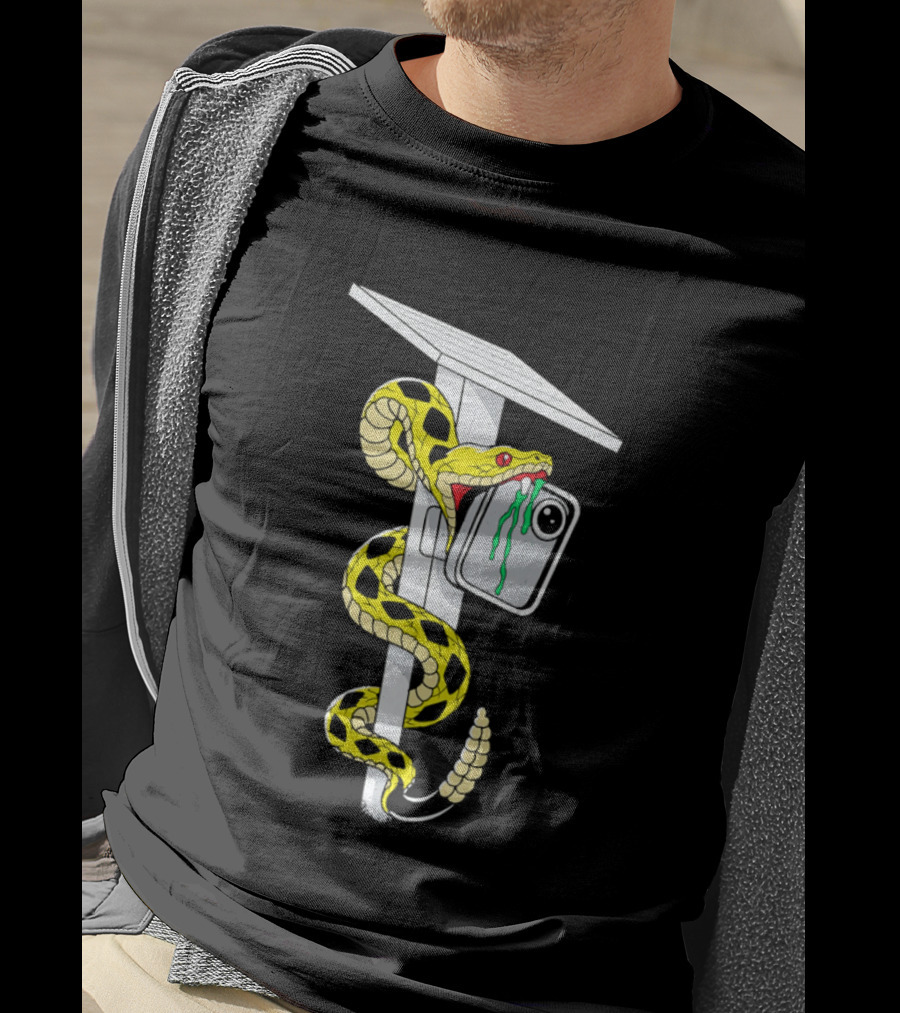 Don't Tread Flock Yellow Snake Wrapped Around Graduation Cap With ID T-Shirt