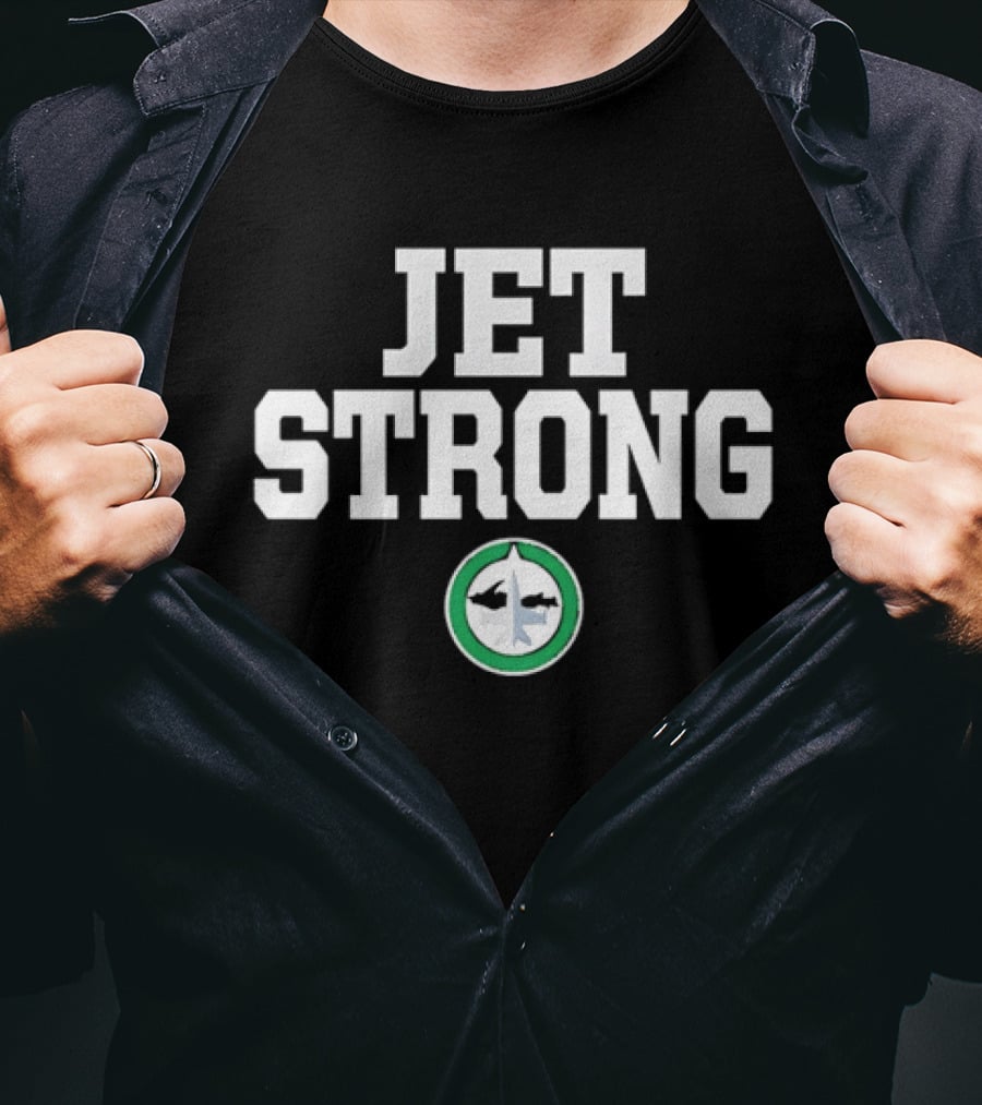 JET STRONG Dark Green Circular Fighter Aircraft T-Shirt