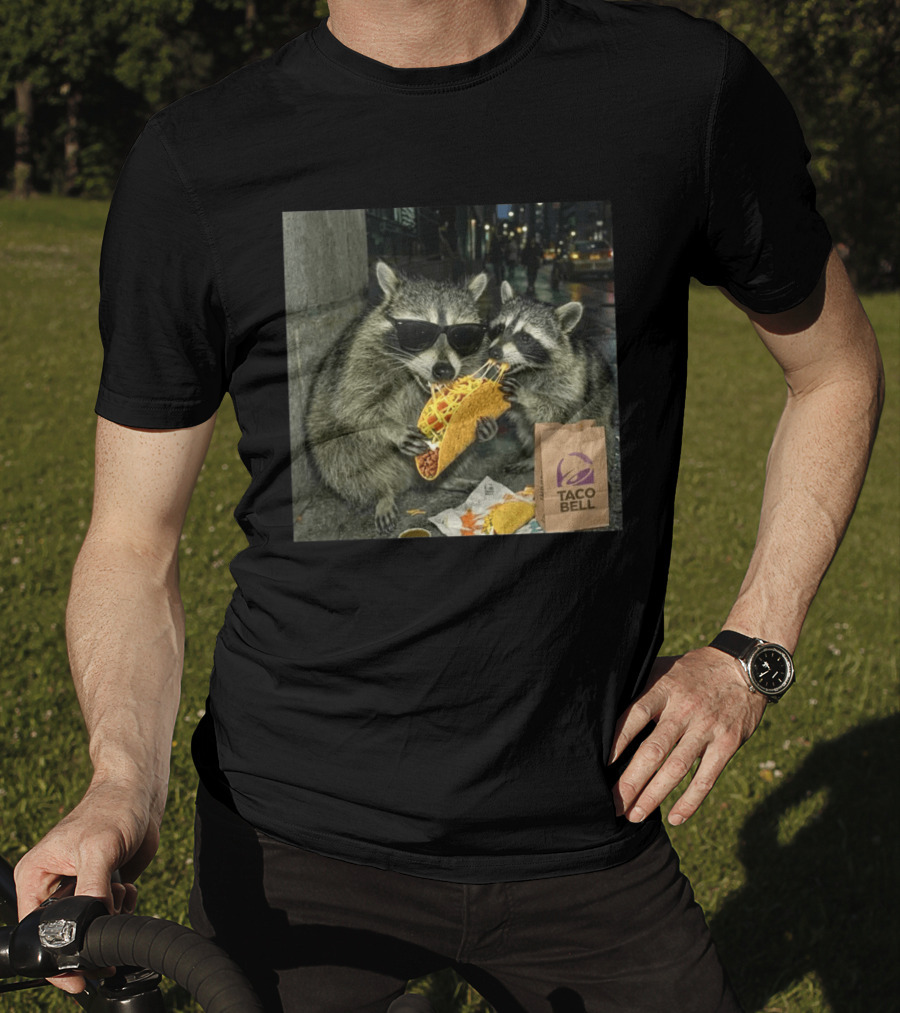 Taco Bell Raccoons Enjoying A Tasty Street Taco Night T-Shirt