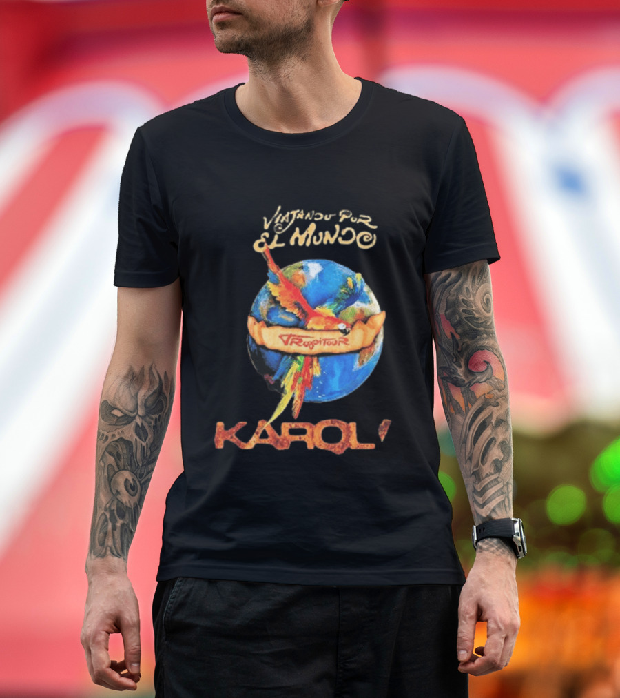 Viajando Por El Mundo Tropitour 2026 Karol G Dates T-Shirt