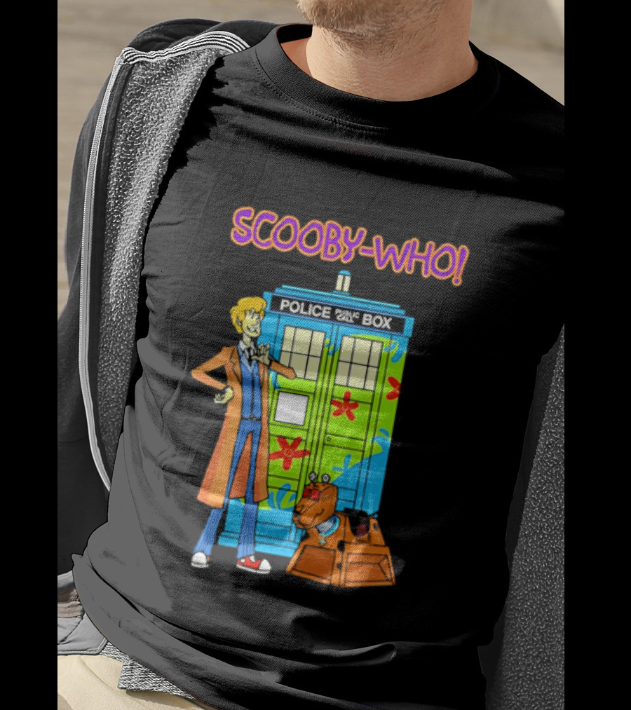 Scooby Who Shaggy Tenth Doctor Mystery Machine Painted Tardis K9 Robot T-Shirt
