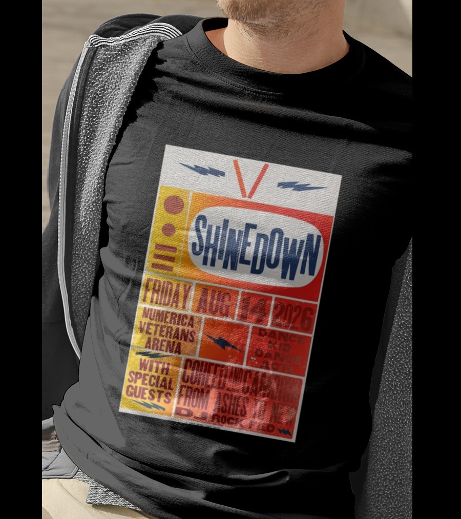 Shinedown Aug 14 2026 Numerica Veterans Arena With Coheed And Cambria And From Ashes To New T-Shirt