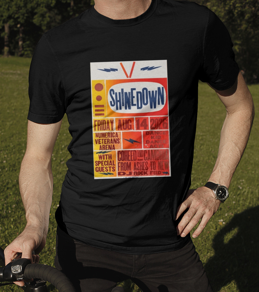Shinedown Aug 14 2026 Numerica Veterans Arena With Coheed And Cambria And From Ashes To New T-Shirt