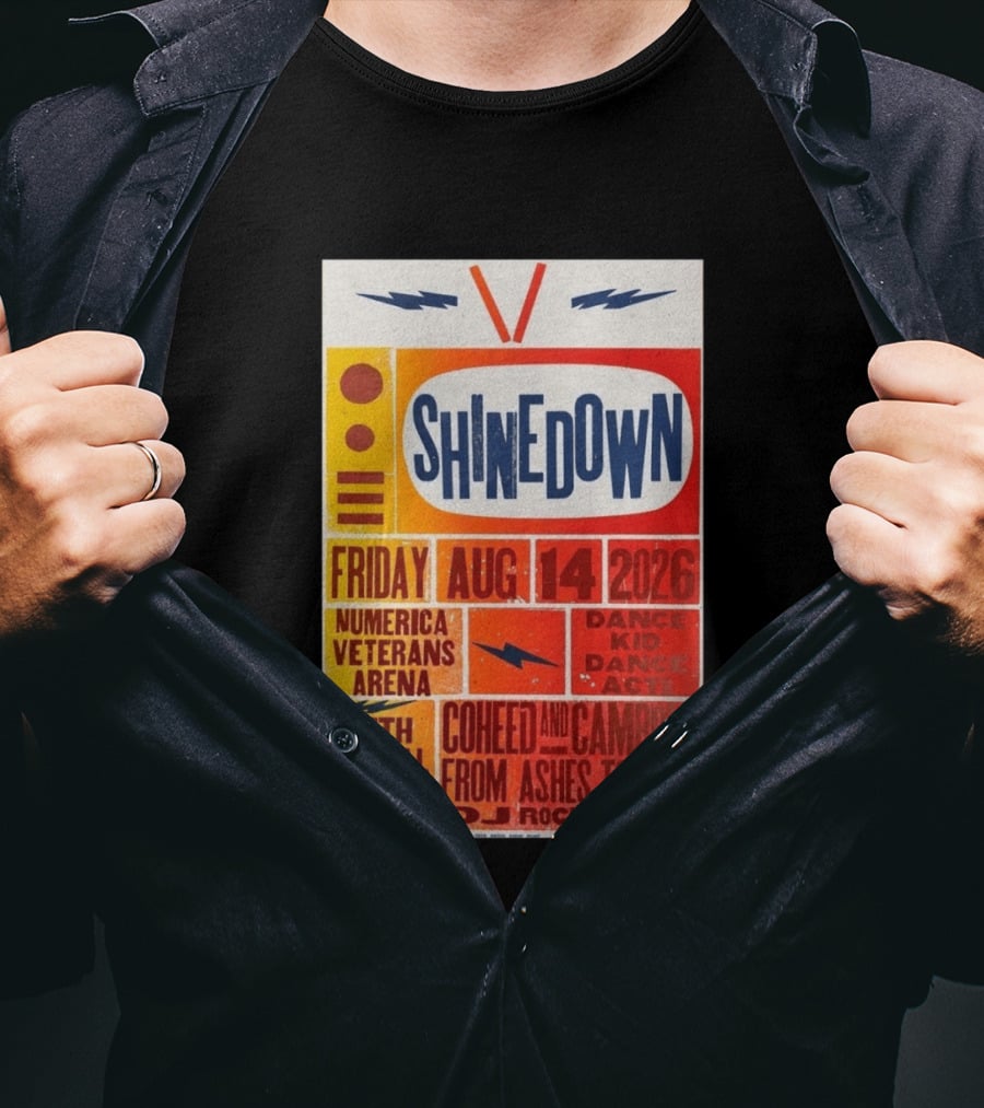 Shinedown Aug 14 2026 Numerica Veterans Arena With Coheed And Cambria And From Ashes To New T-Shirt
