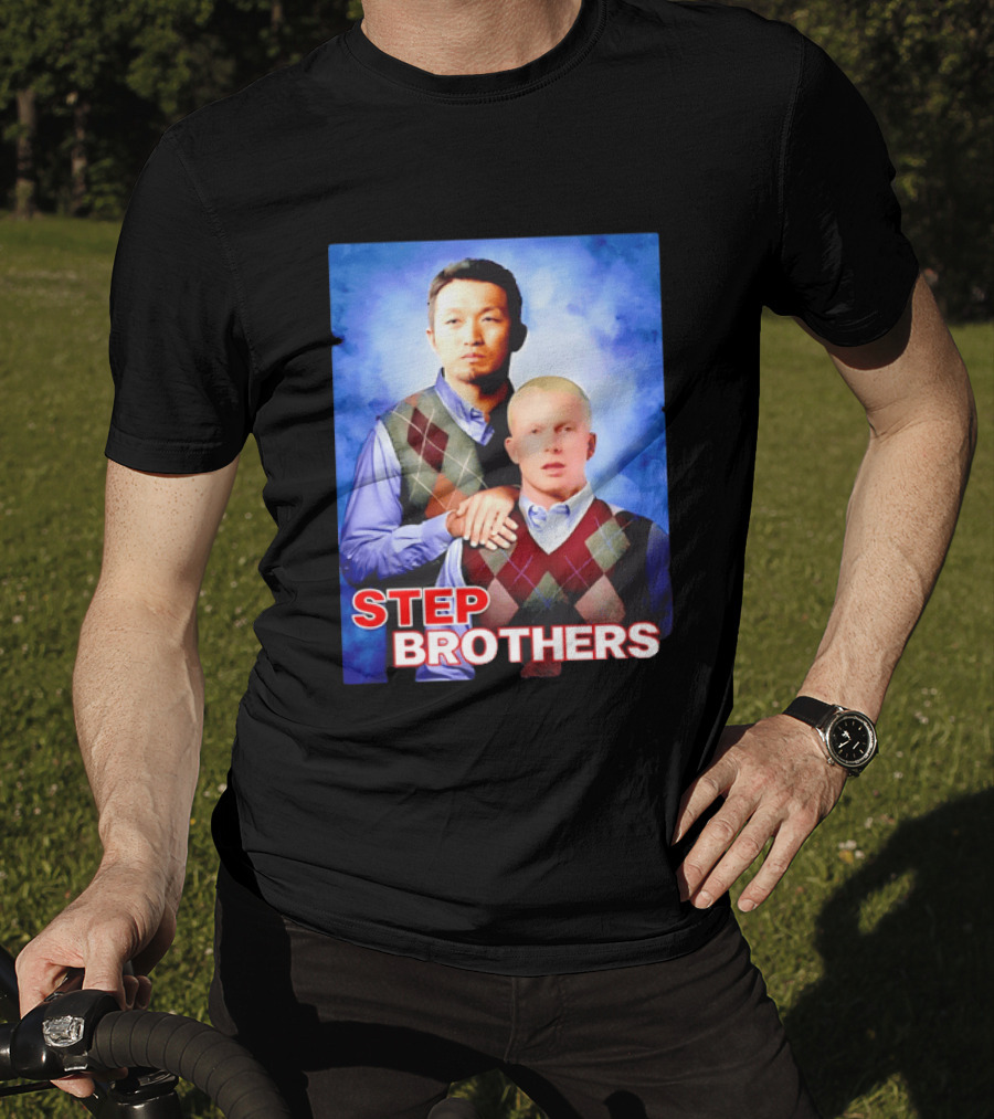 Step Brothers Two Men Argyle Vests Blue T-Shirt