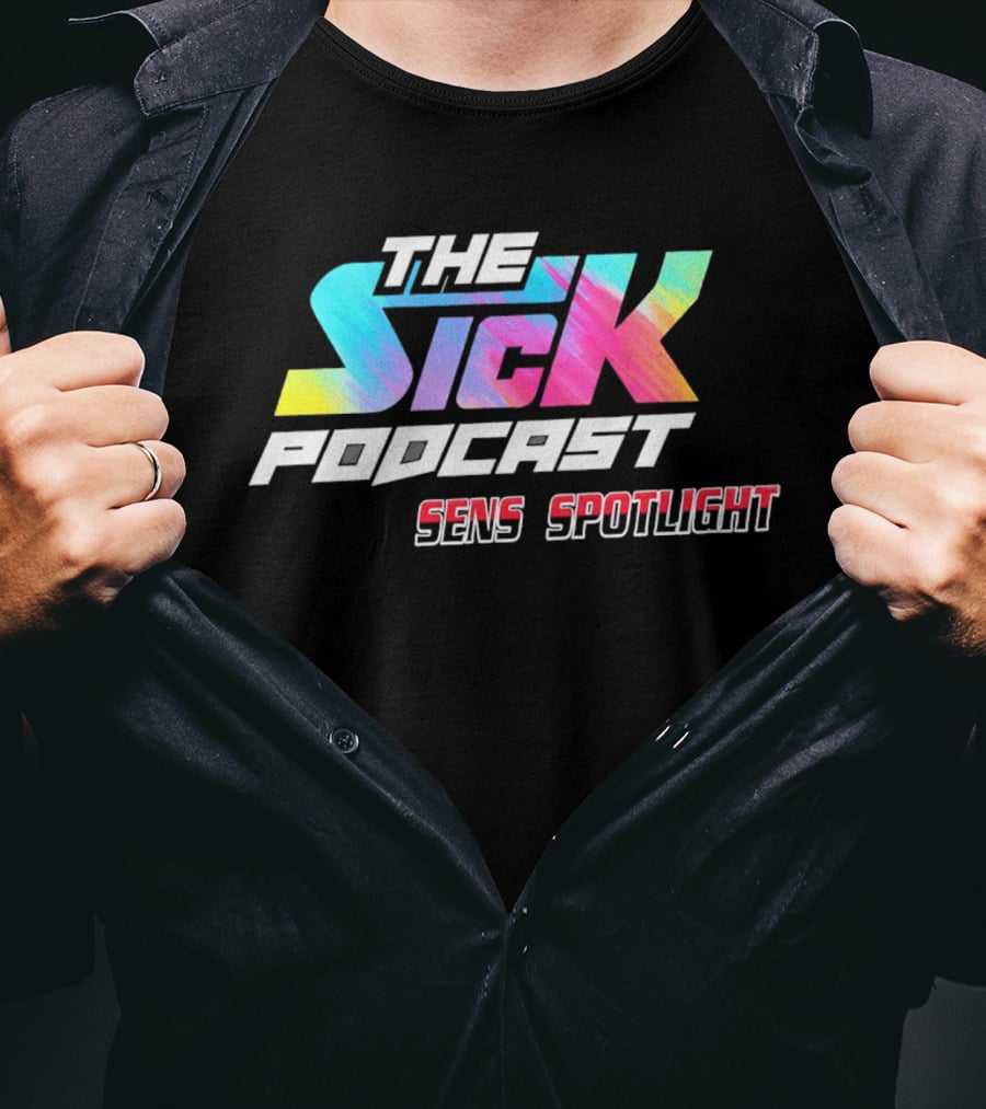 The Sick Podcast Sens Spotlight Colorful Neon Gradient T-Shirt