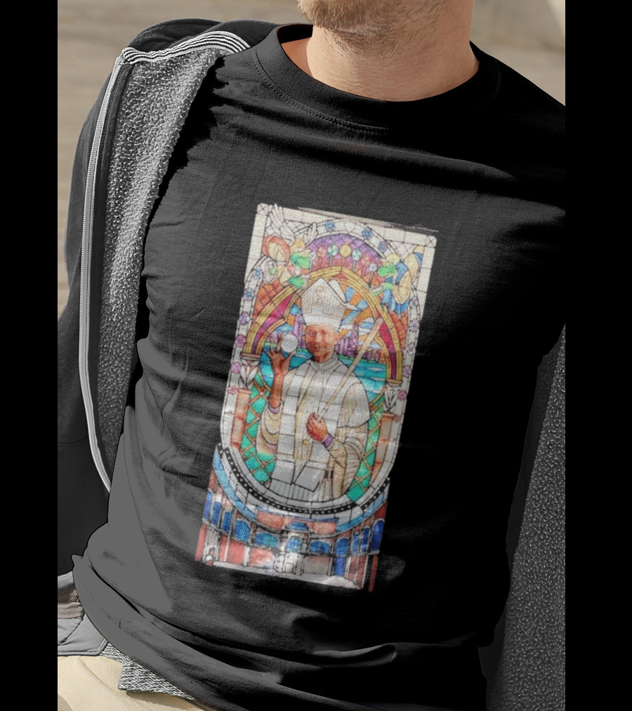 White Sox Pope Hat Stained Glass Painting T-Shirt