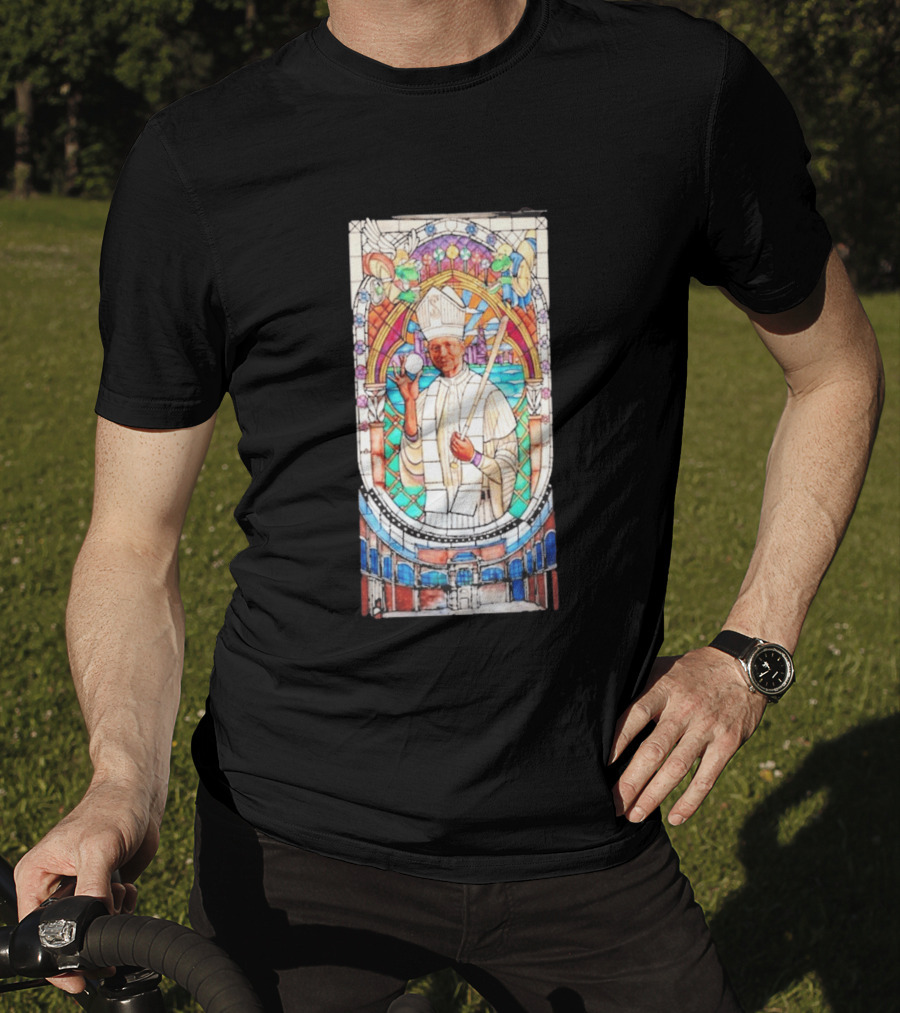 White Sox Pope Hat Stained Glass Painting T-Shirt